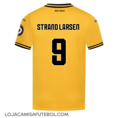 Camisa de Futebol Wolves Jorgen Strand Larsen #9 Equipamento Principal 2024-25 Manga Curta